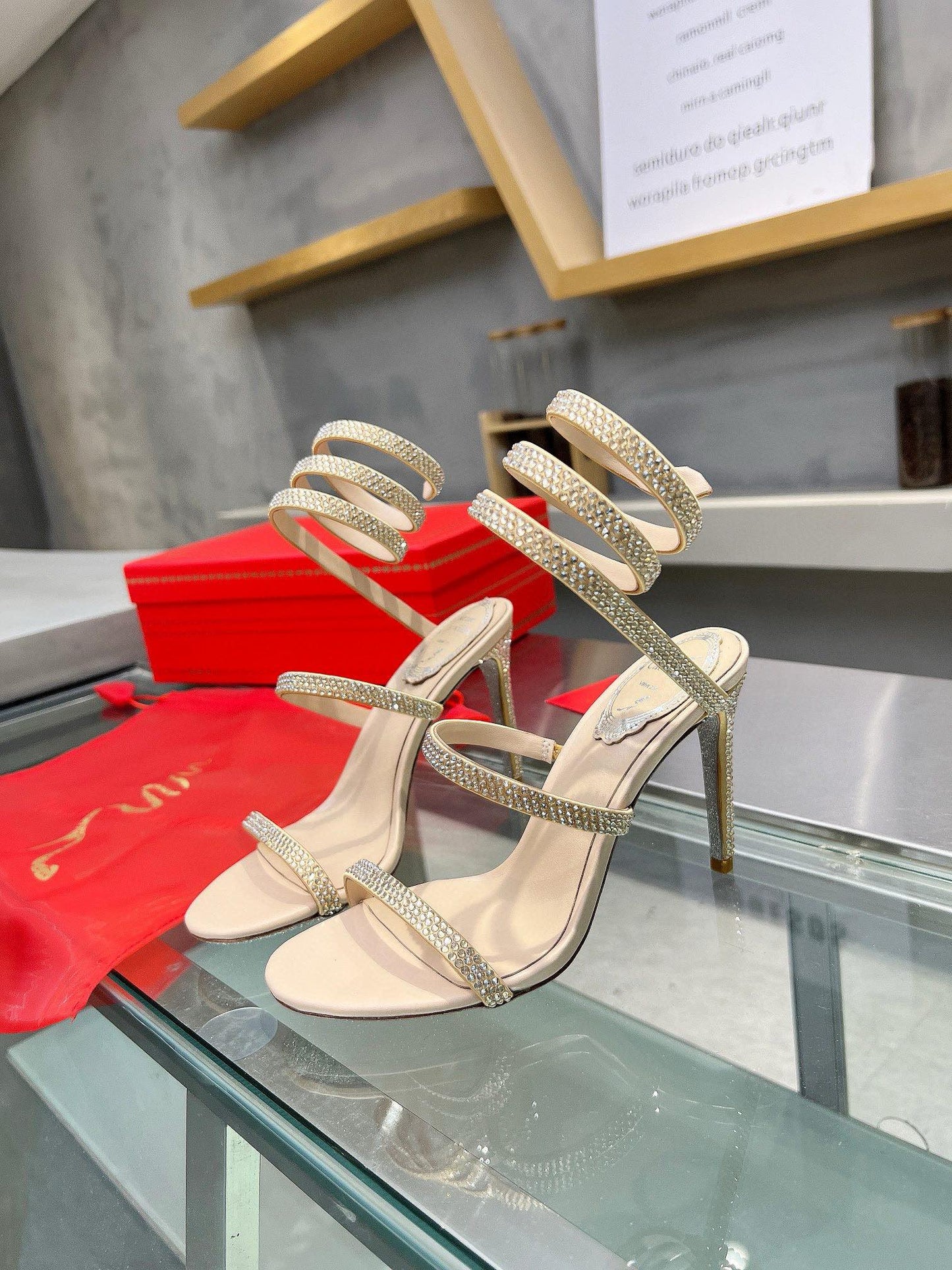 Silk Snake Crystal Sandals