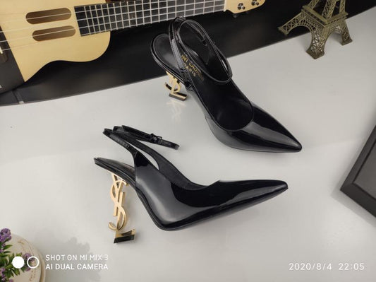 Sculpted Heel Ankle Strap Sandals