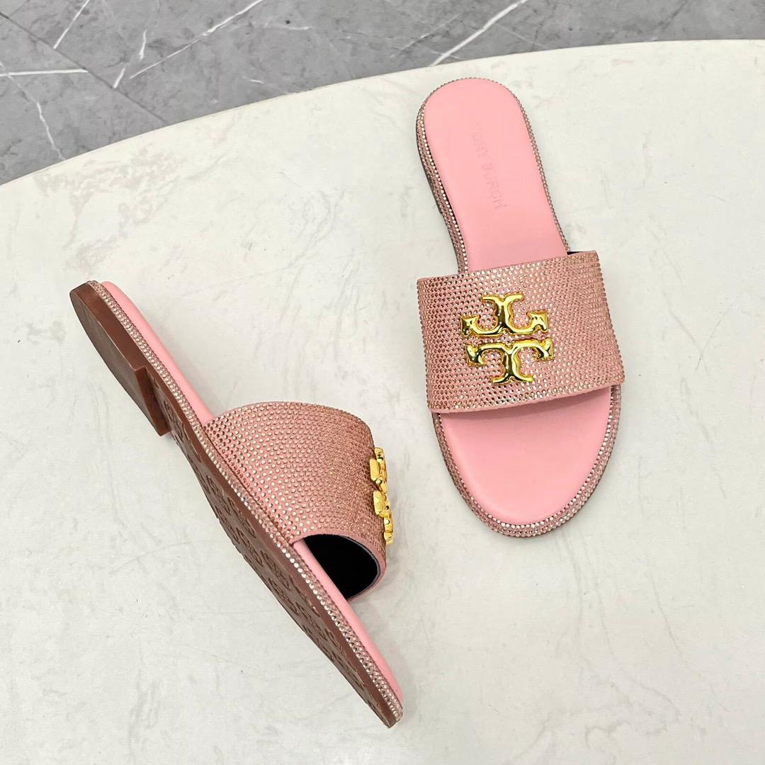 Blush Crystal Luxe Slides