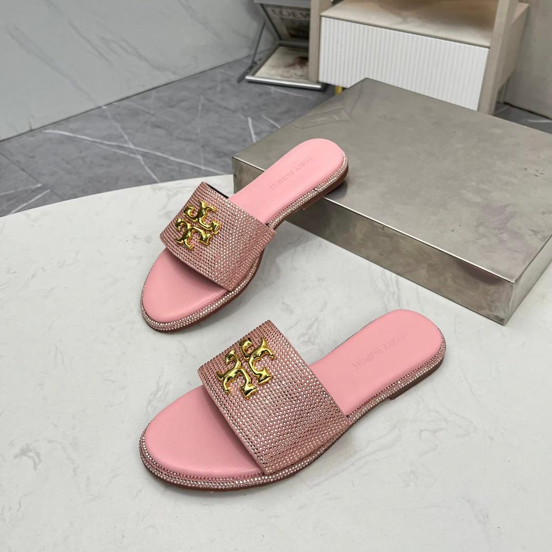 Blush Crystal Luxe Slides