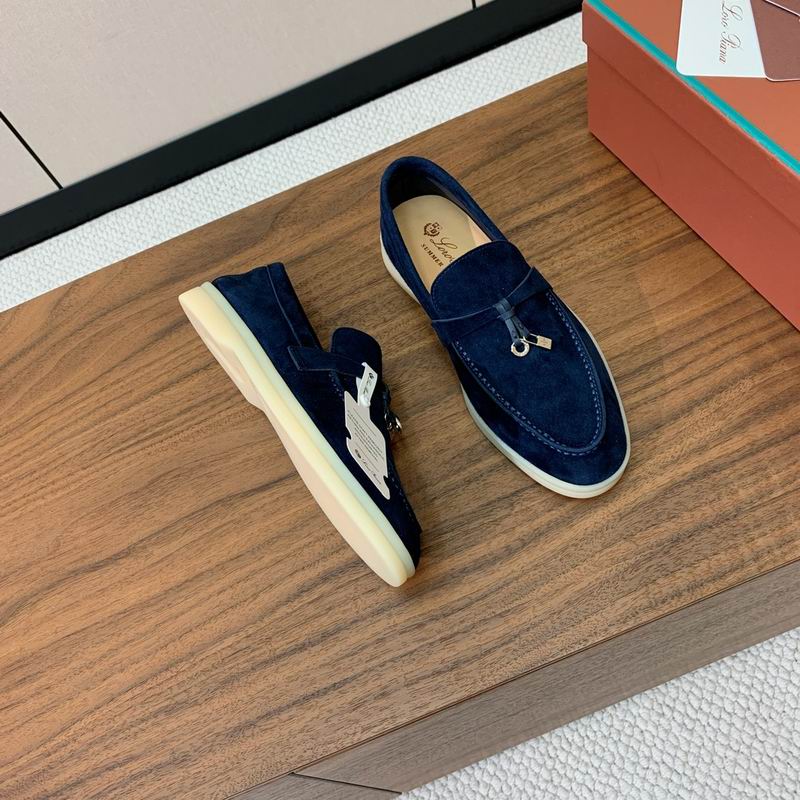 Navy Suede Loafers