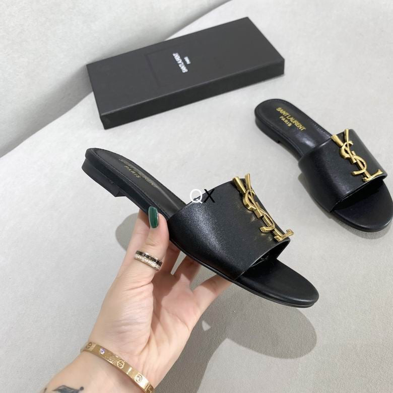 Signature Gold Accent Comfort Slides