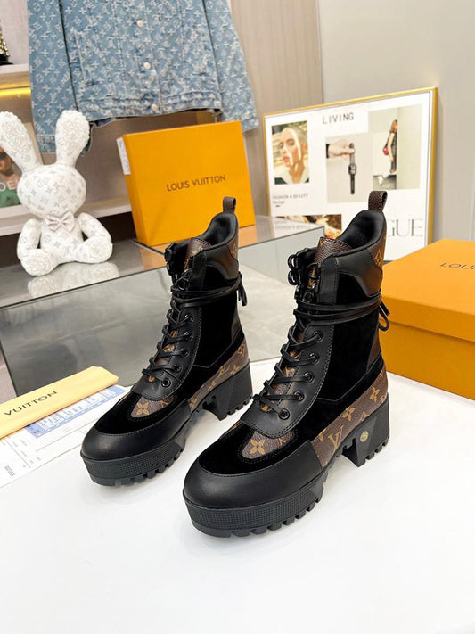 Premium Lace-Up Platform Combat Boots