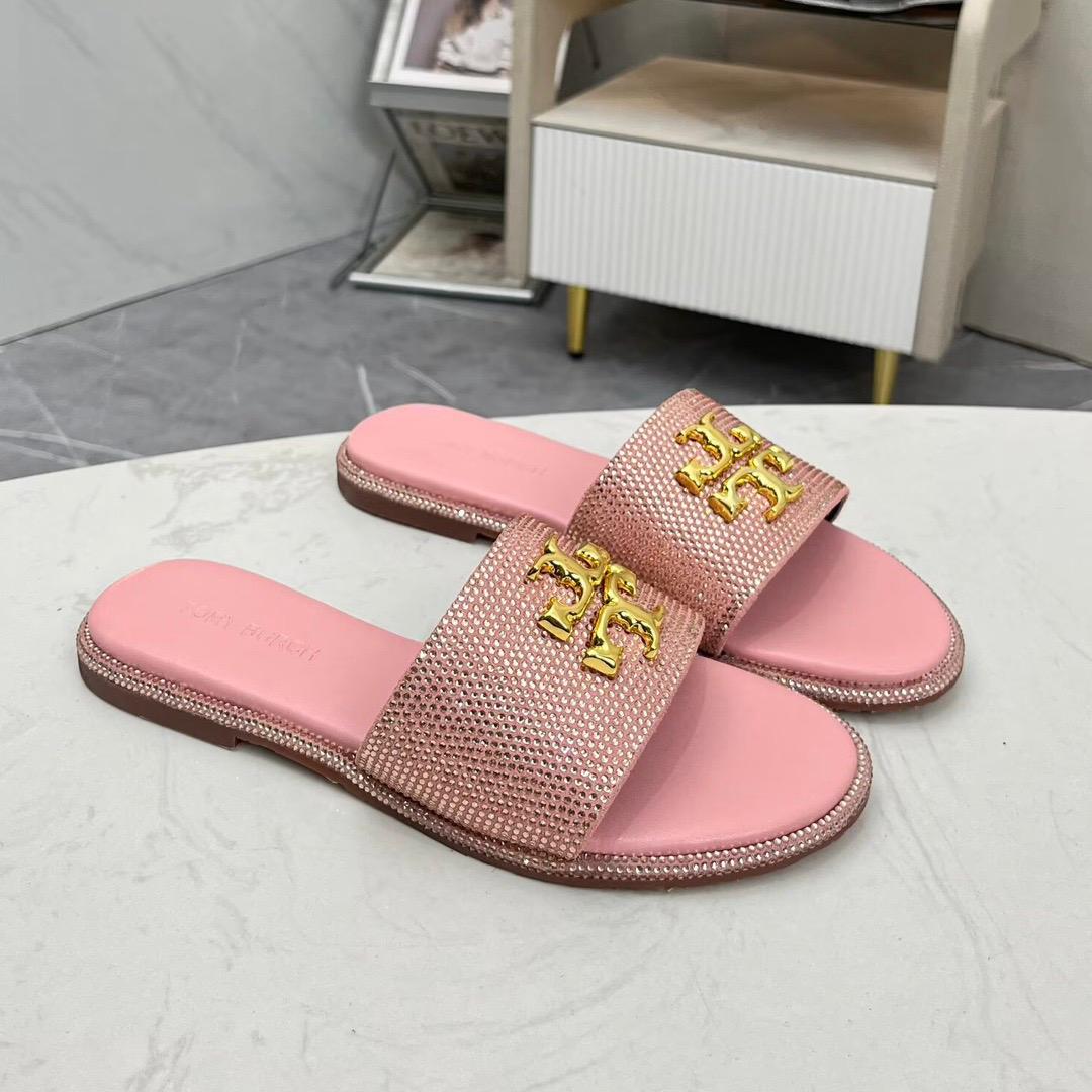 Blush Crystal Luxe Slides
