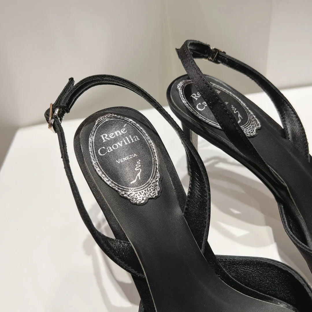 Silk Bow Crystal Heels