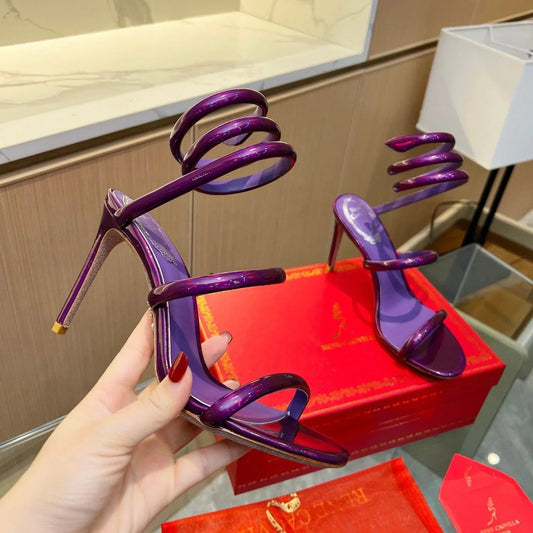 Velvet Snake Crystal Sandals