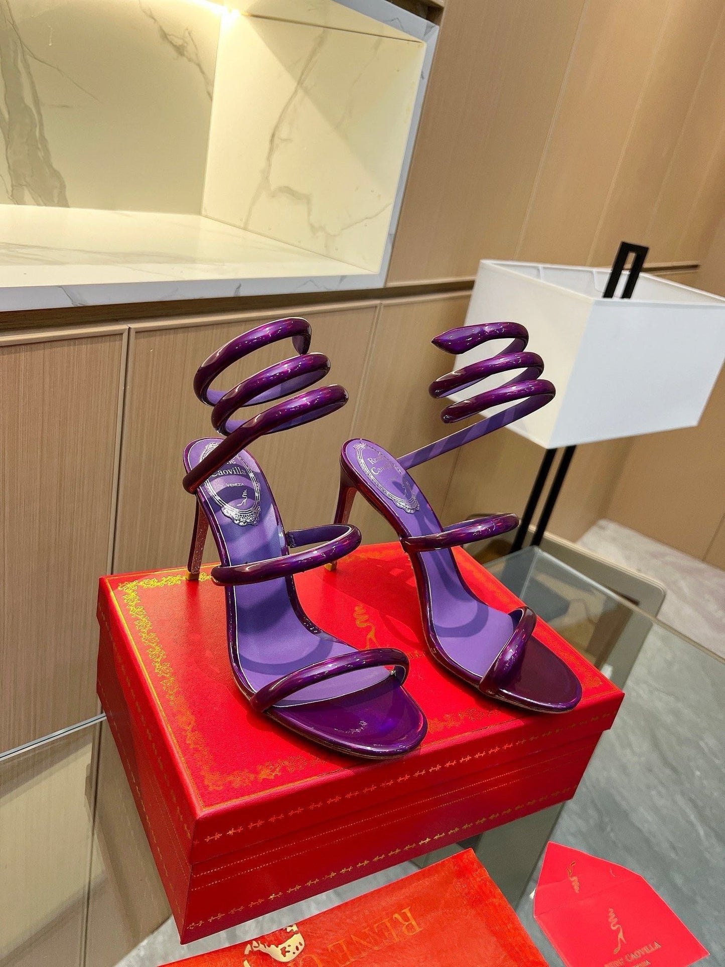 Velvet Snake Crystal Sandals