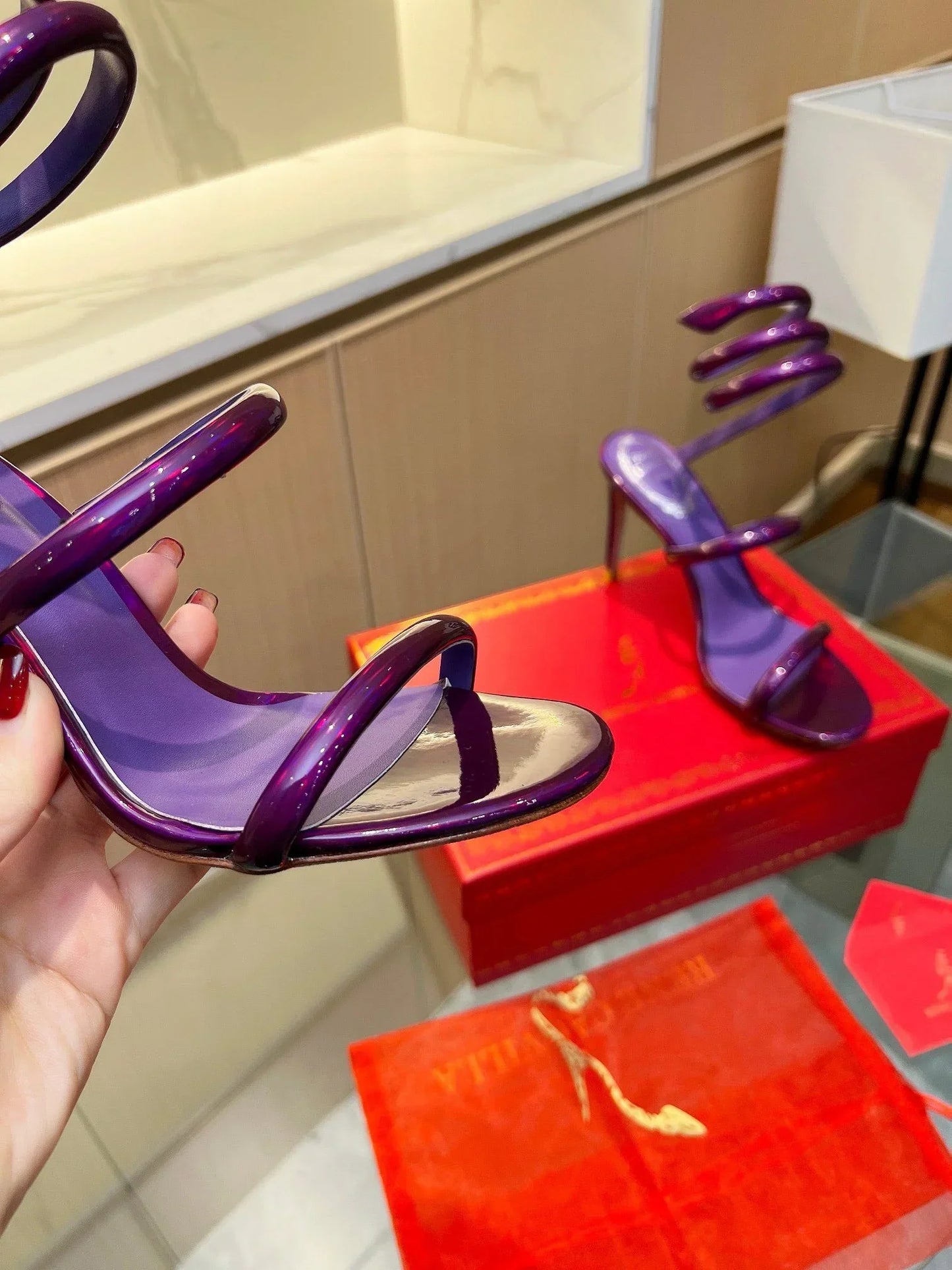 Velvet Snake Crystal Sandals