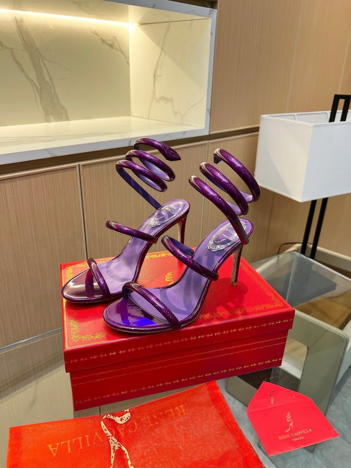 Velvet Snake Crystal Sandals