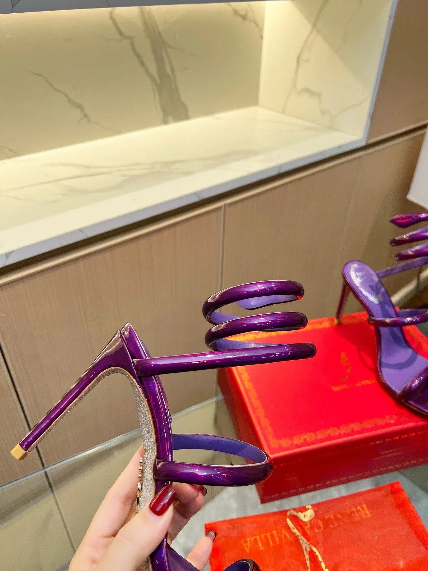 Velvet Snake Crystal Sandals