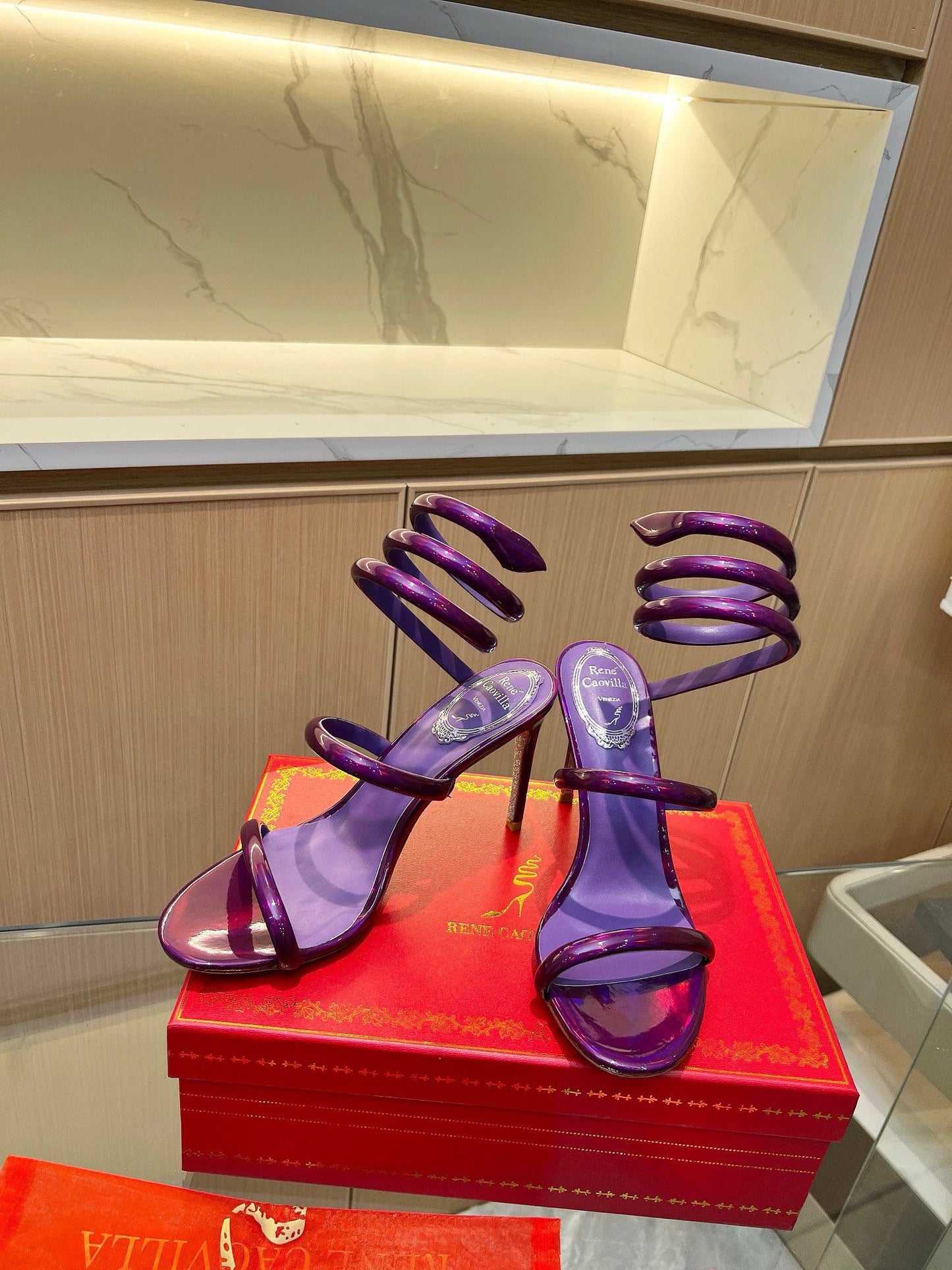 Velvet Snake Crystal Sandals