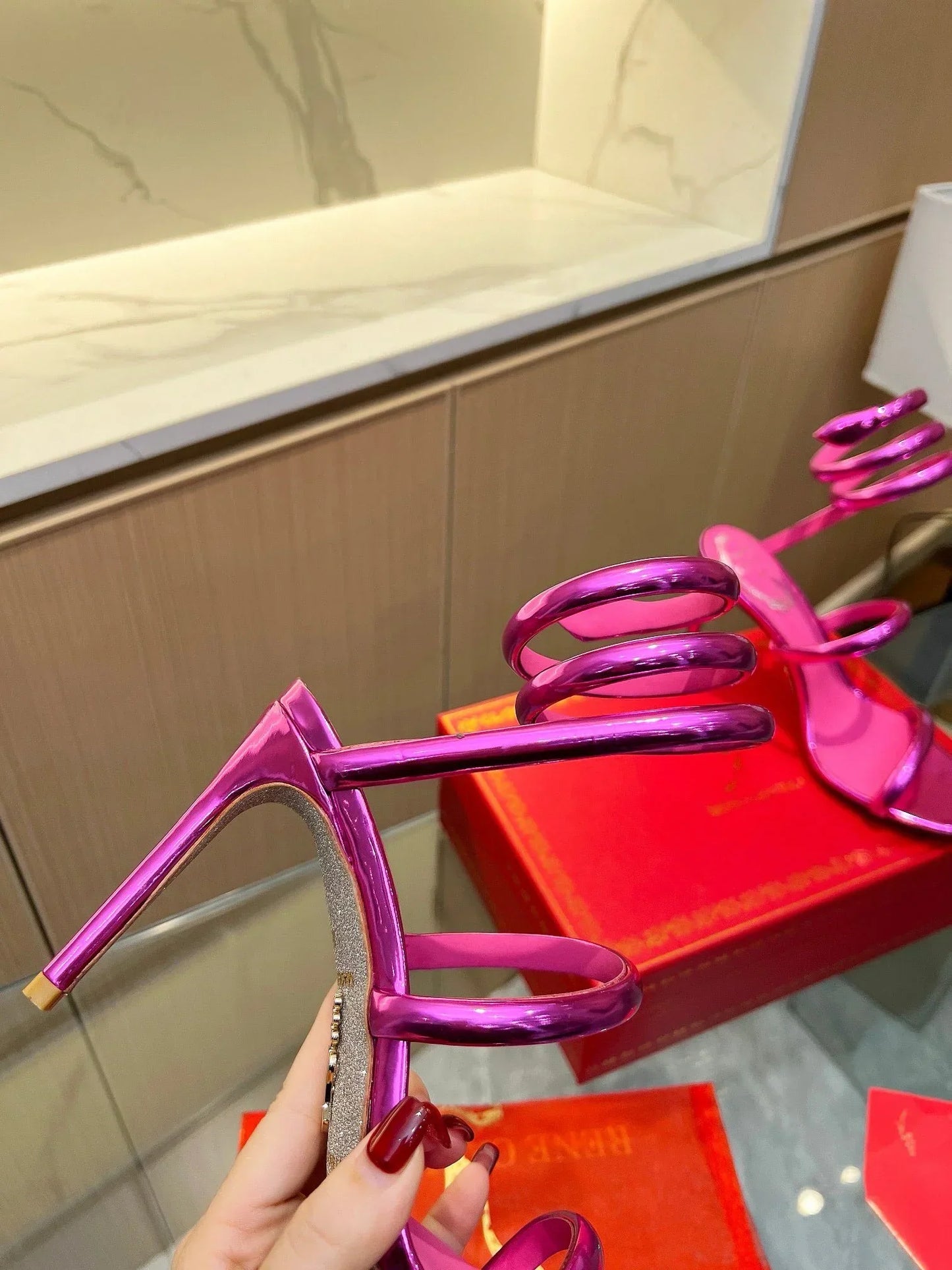 Velvet Snake Crystal Sandals