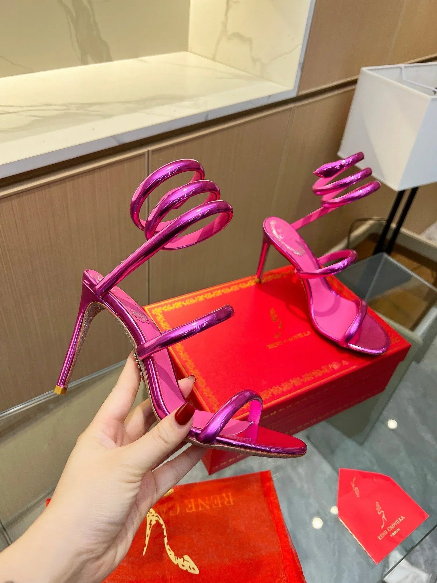 Velvet Snake Crystal Sandals