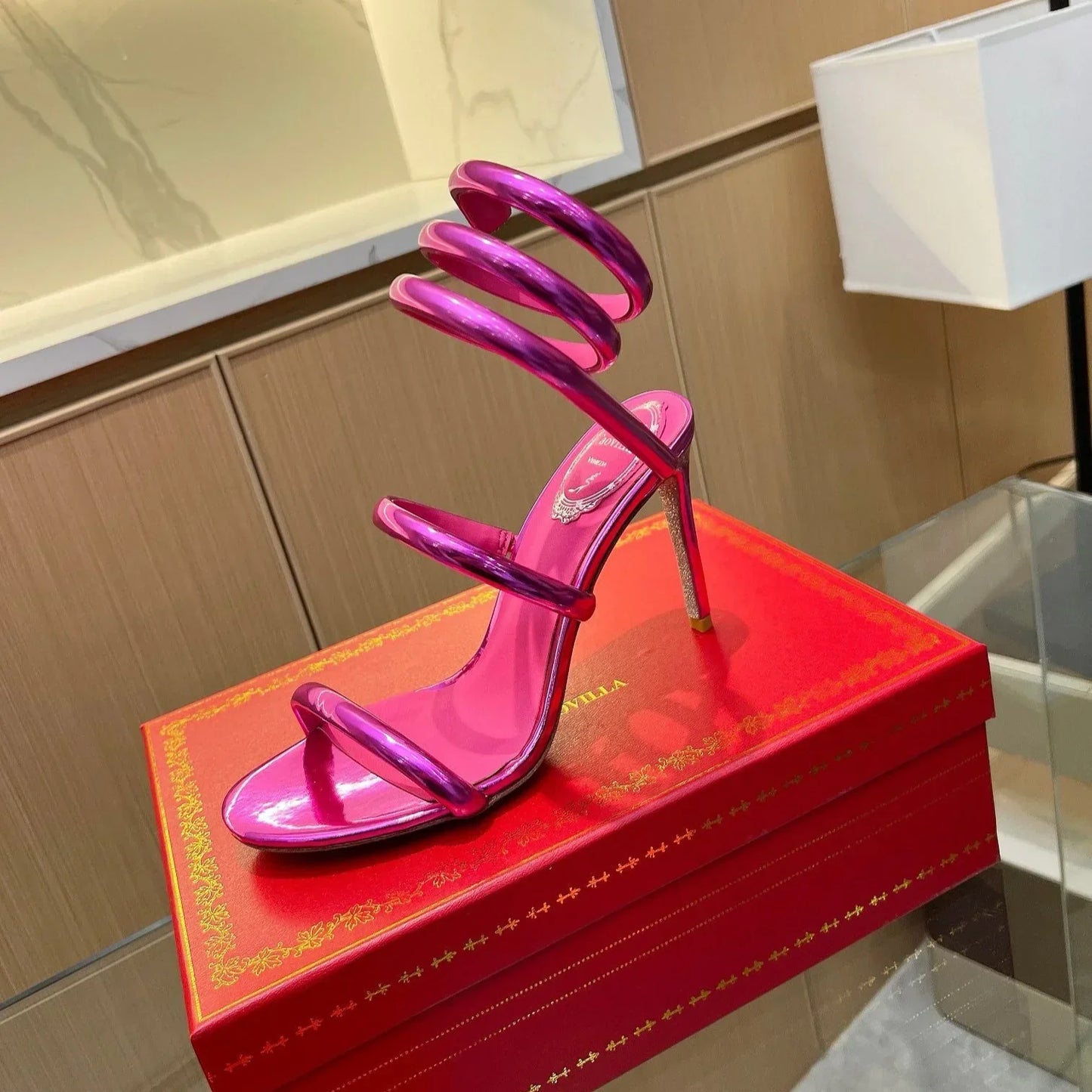 Velvet Snake Crystal Sandals