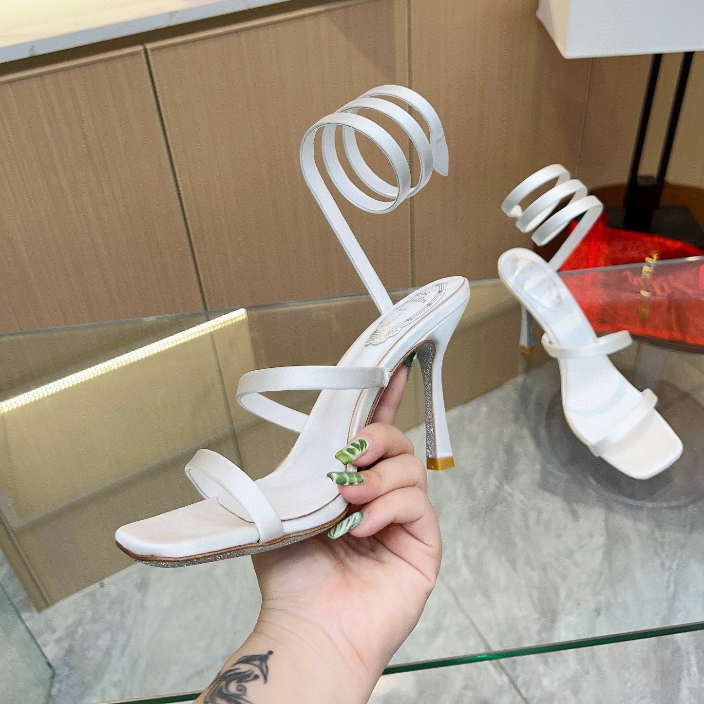 Silk Snake Crystal Sandals