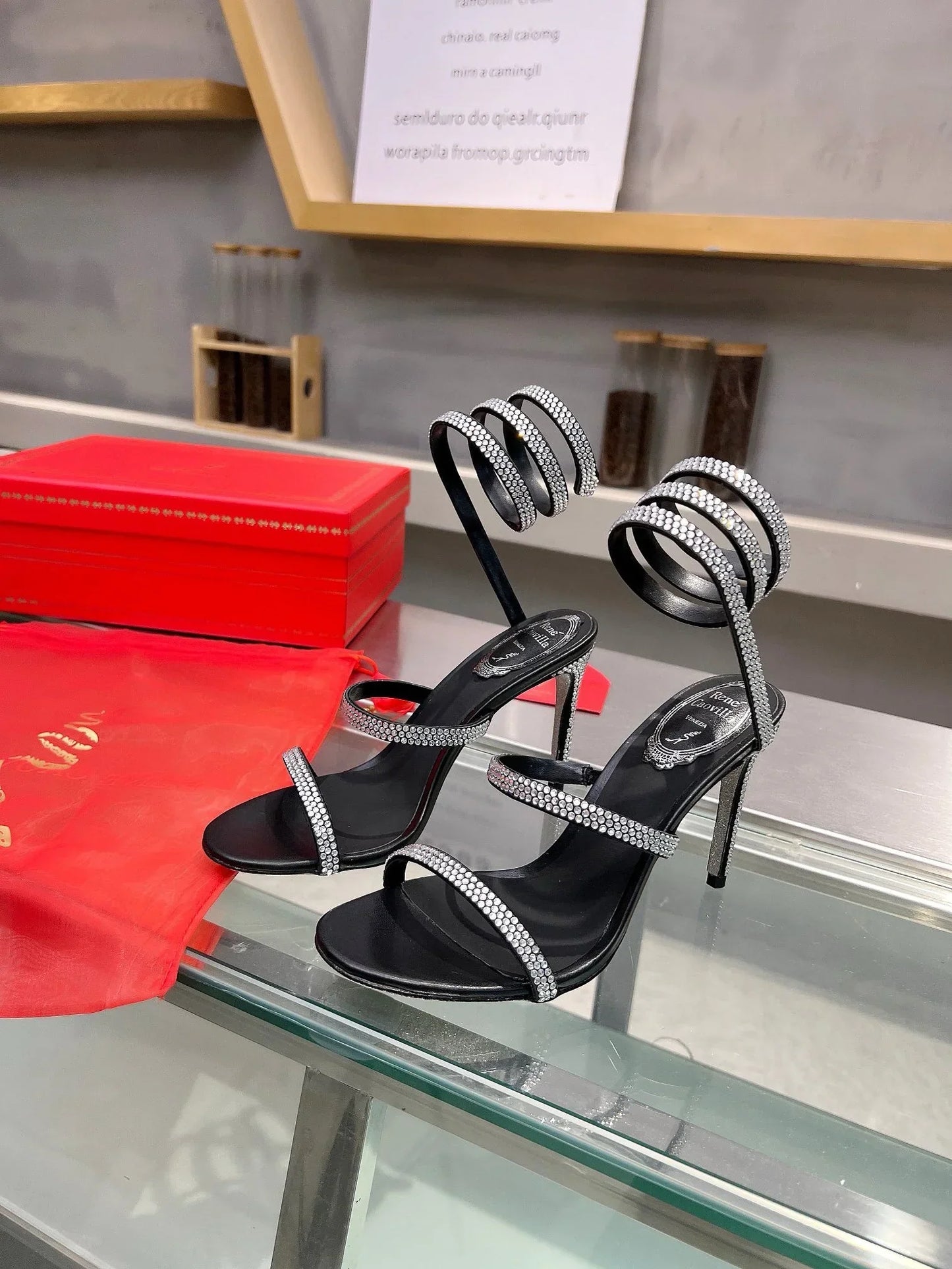 Silk Snake Crystal Sandals