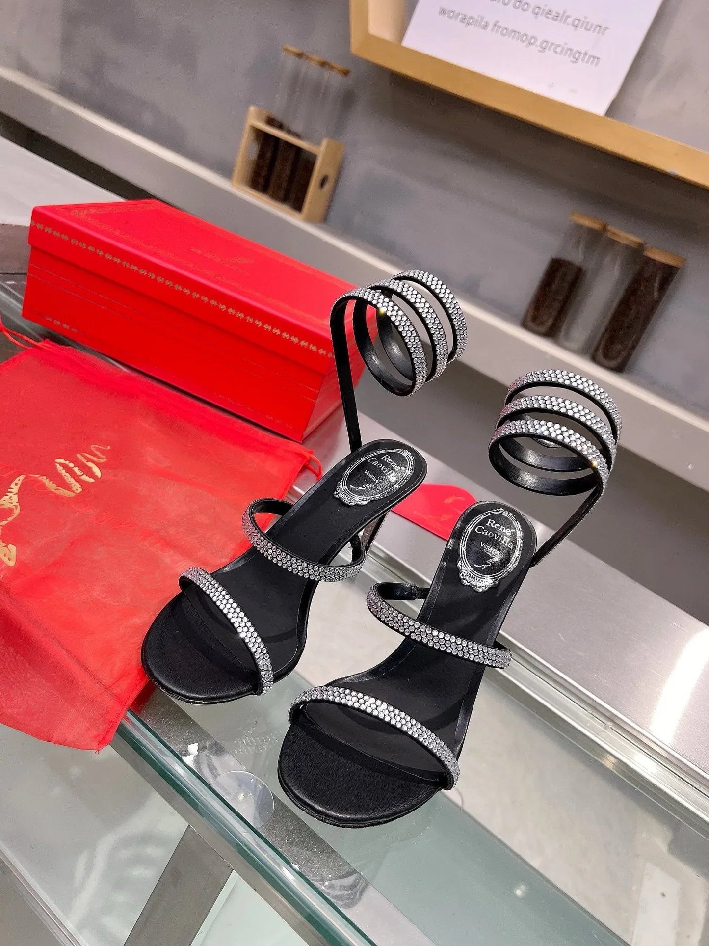 Silk Snake Crystal Sandals