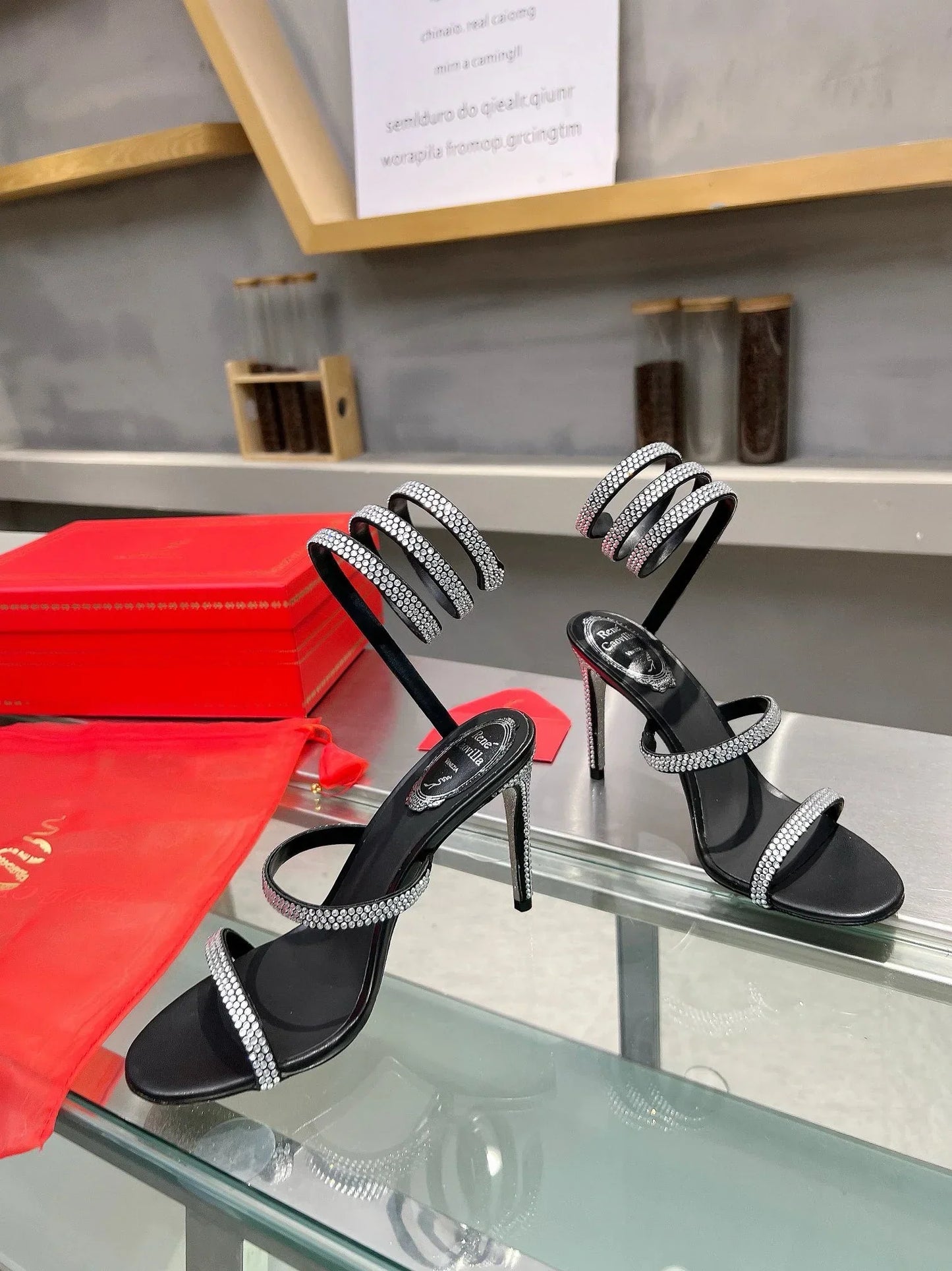 Silk Snake Crystal Sandals