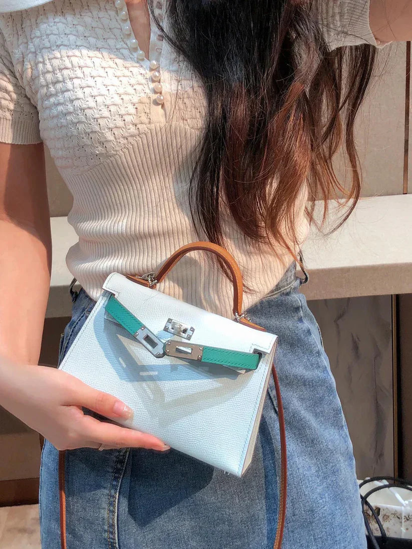Tricolor Leather Bag 28